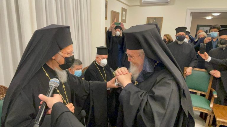 Ο Καισαριανής Δανιήλ προσφωνεί τον Οικουμενικό Πατριάρχη