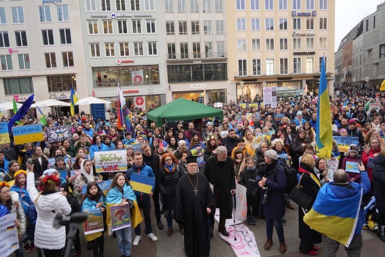 Διαδήλωση για την Ουκρανία στην Marienplatz Μονάχου