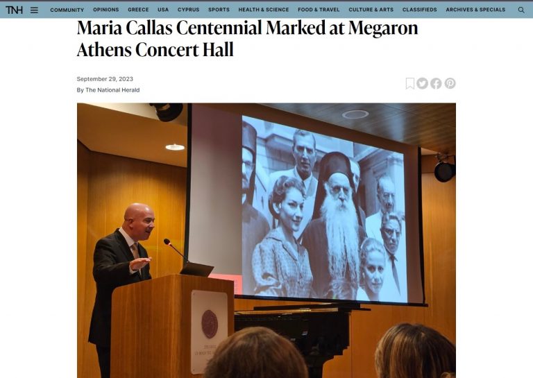 Maria Callas Centennial Marked at Megaron Athens Concert Hall