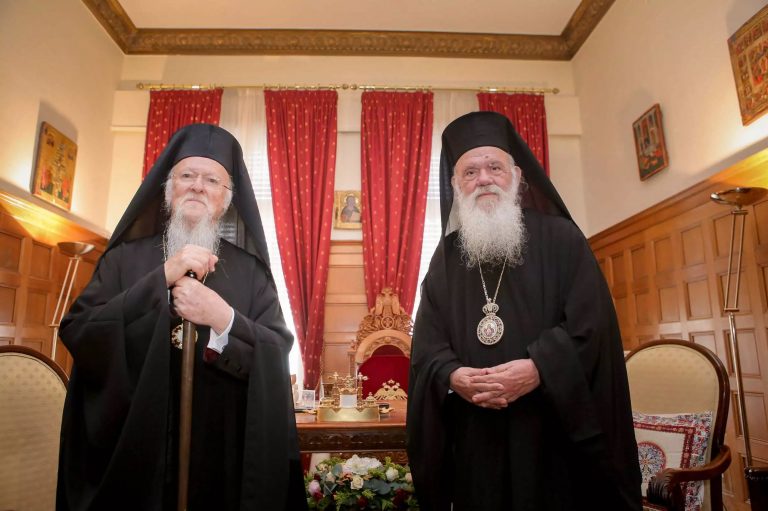 Ευχές του Αθηνών Ιερωνύμου προς τον Οικουμενικό Πατριάρχη